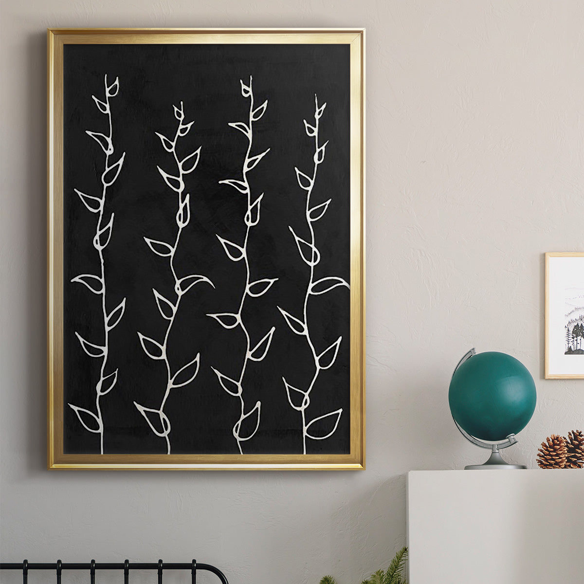 Ivory Vines I - Modern Framed Canvas Print
