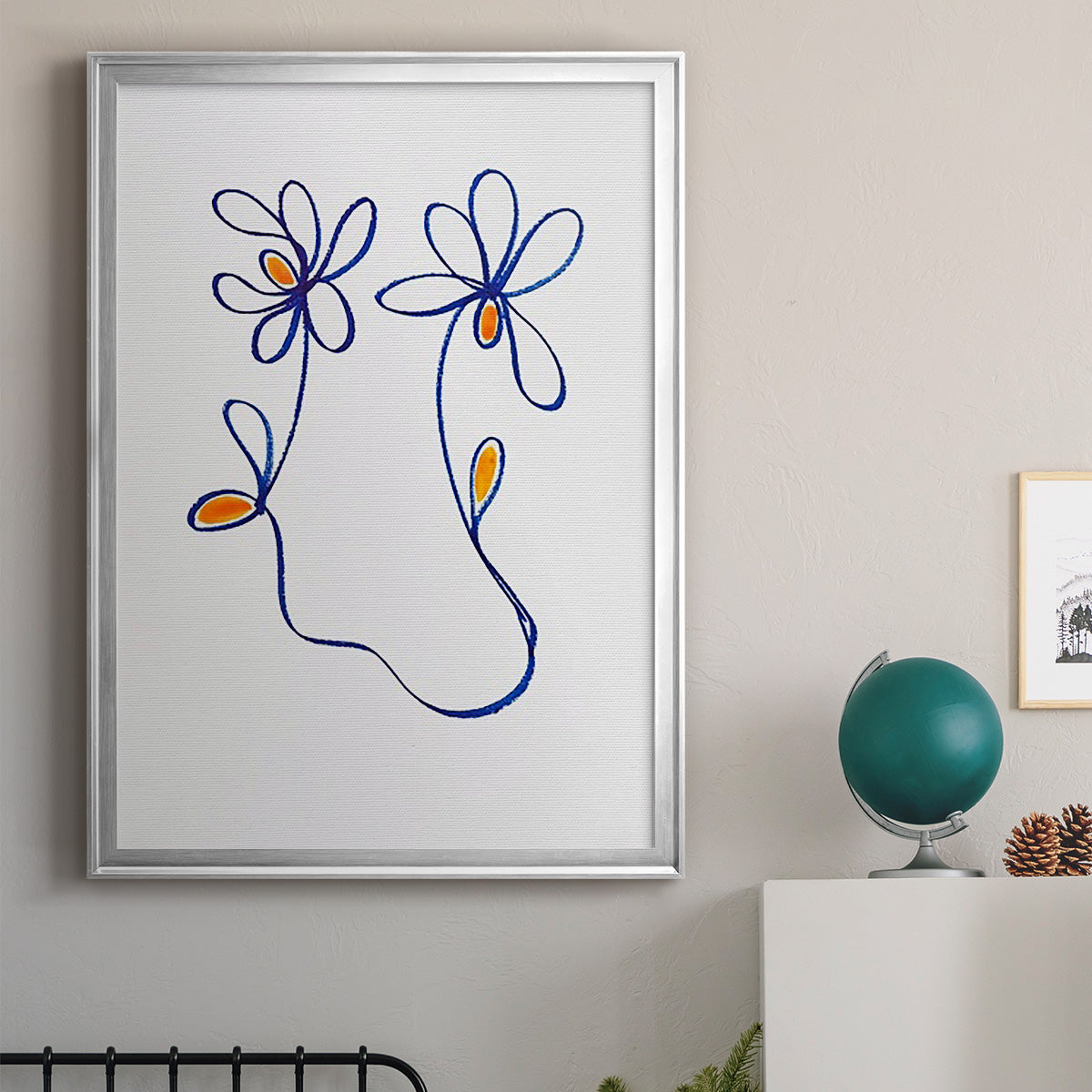 Wobbly Blooms IV - Modern Framed Canvas Print