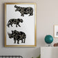 Ornamental Safari Animals II - Modern Framed Canvas Print