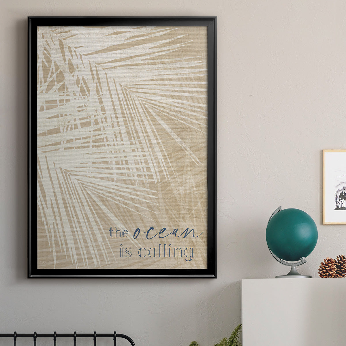 Ocean Calling Palms - Modern Framed Canvas Print