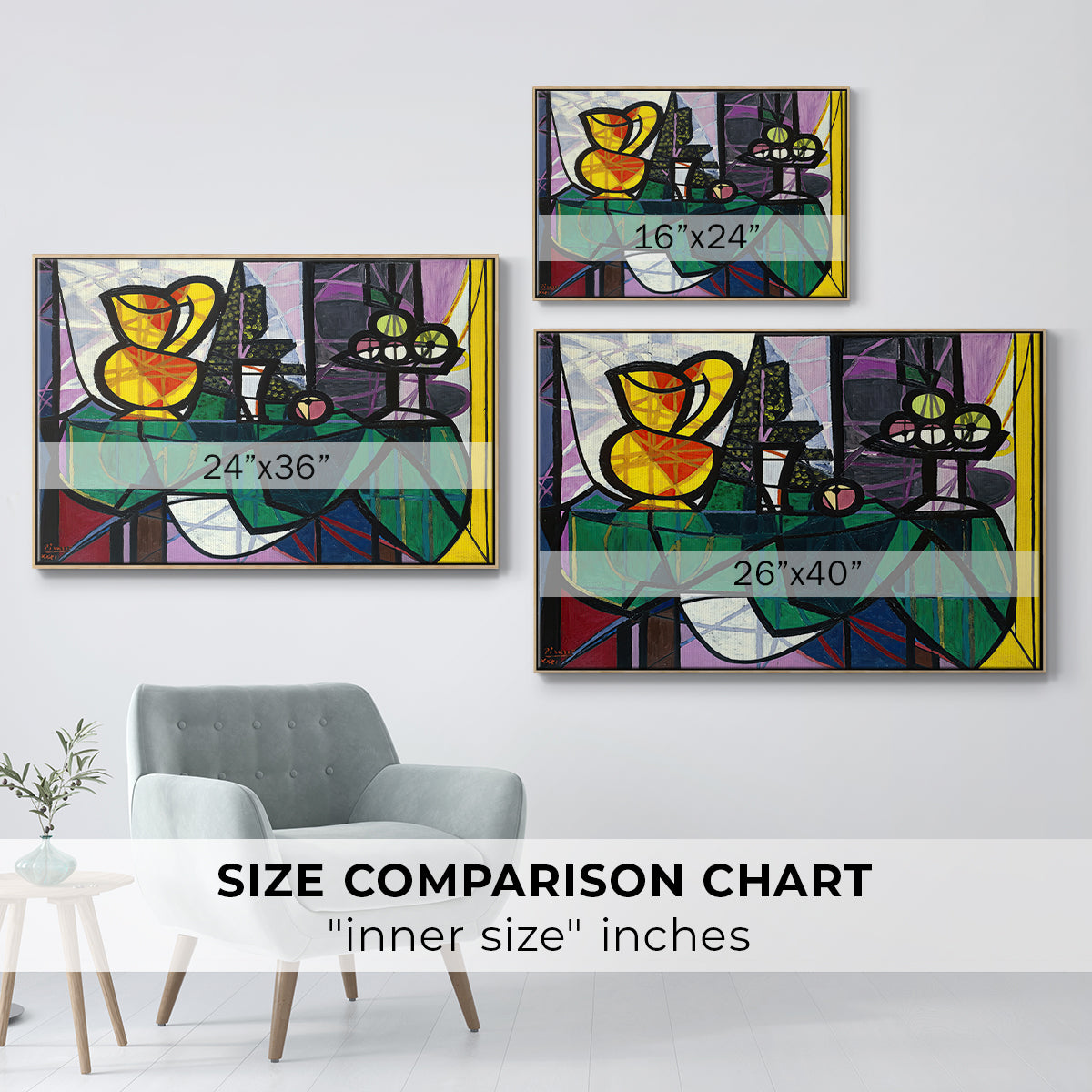 Pitcher and Bowl of Fruit, 1931 - Floater Framed Canvas Print