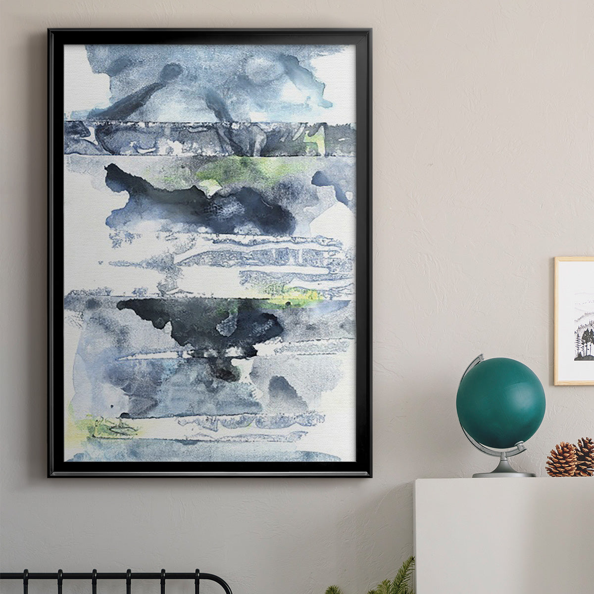 Blue Memories II - Modern Framed Canvas Print
