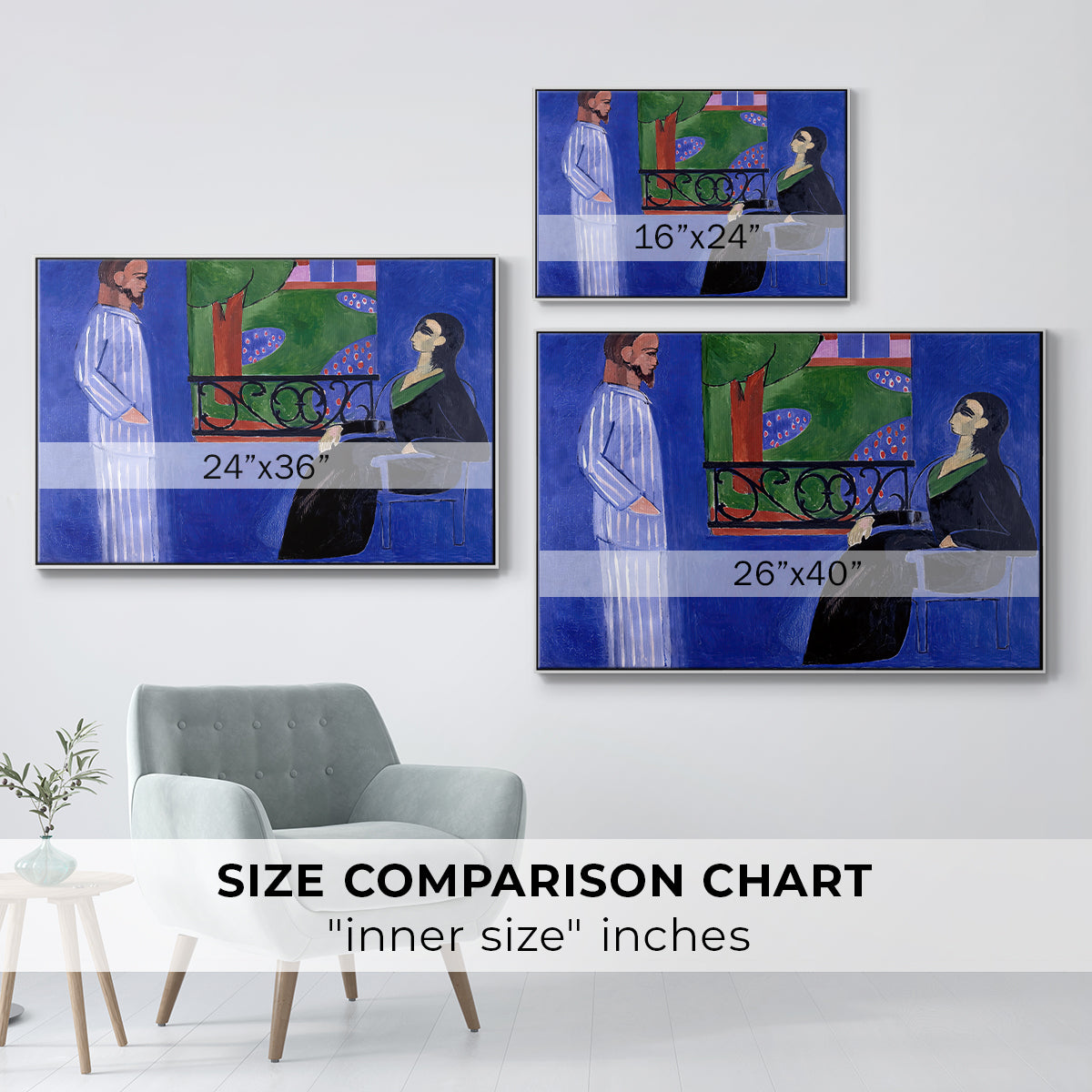 The Conversation, c. 1908-1912 - Floater Framed Canvas Print