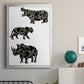 Ornamental Safari Animals II - Modern Framed Canvas Print