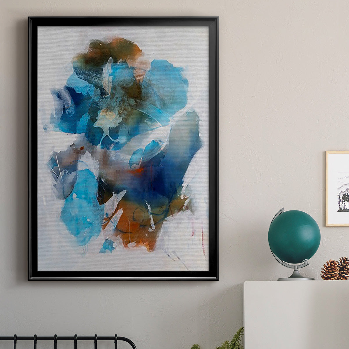 Misty Blue II - Modern Framed Canvas Print