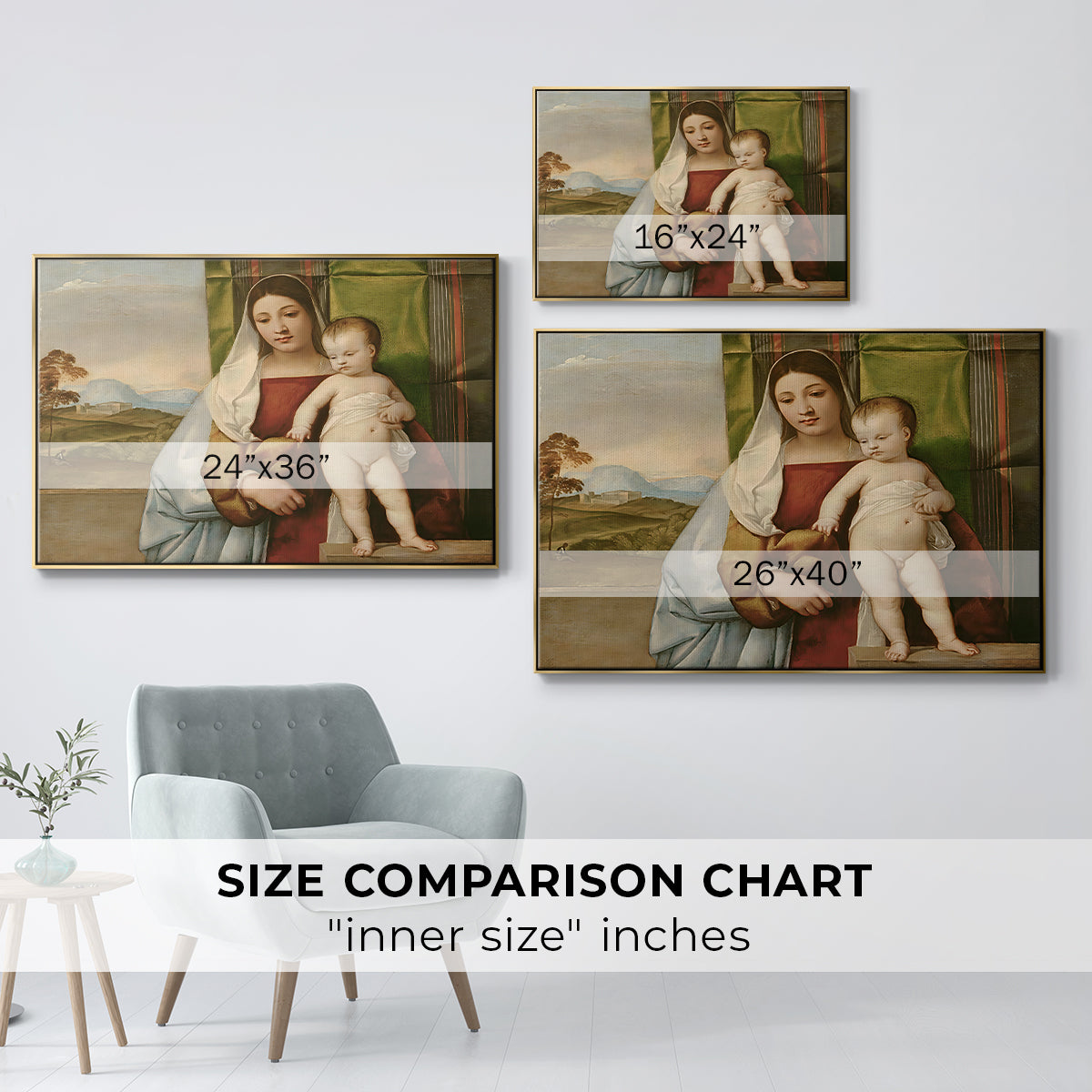 The Gypsy Madonna (La Zingarella), c. 1510-1511 - Floater Framed Canvas Print