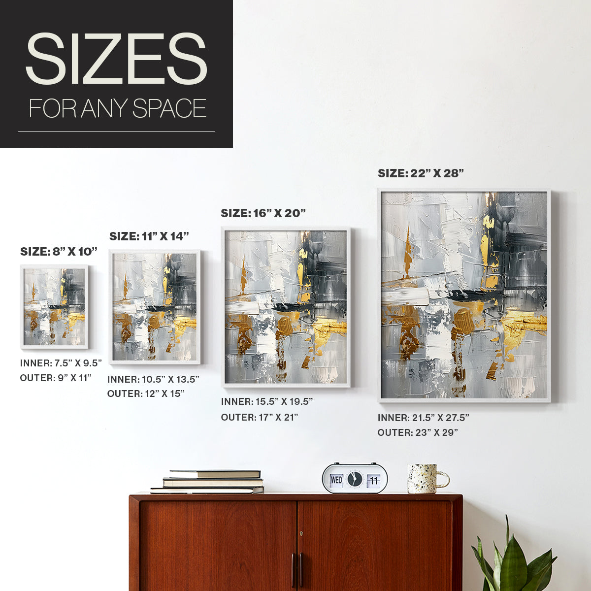Abstract Series CLXIII - Restickable Framed Art Set