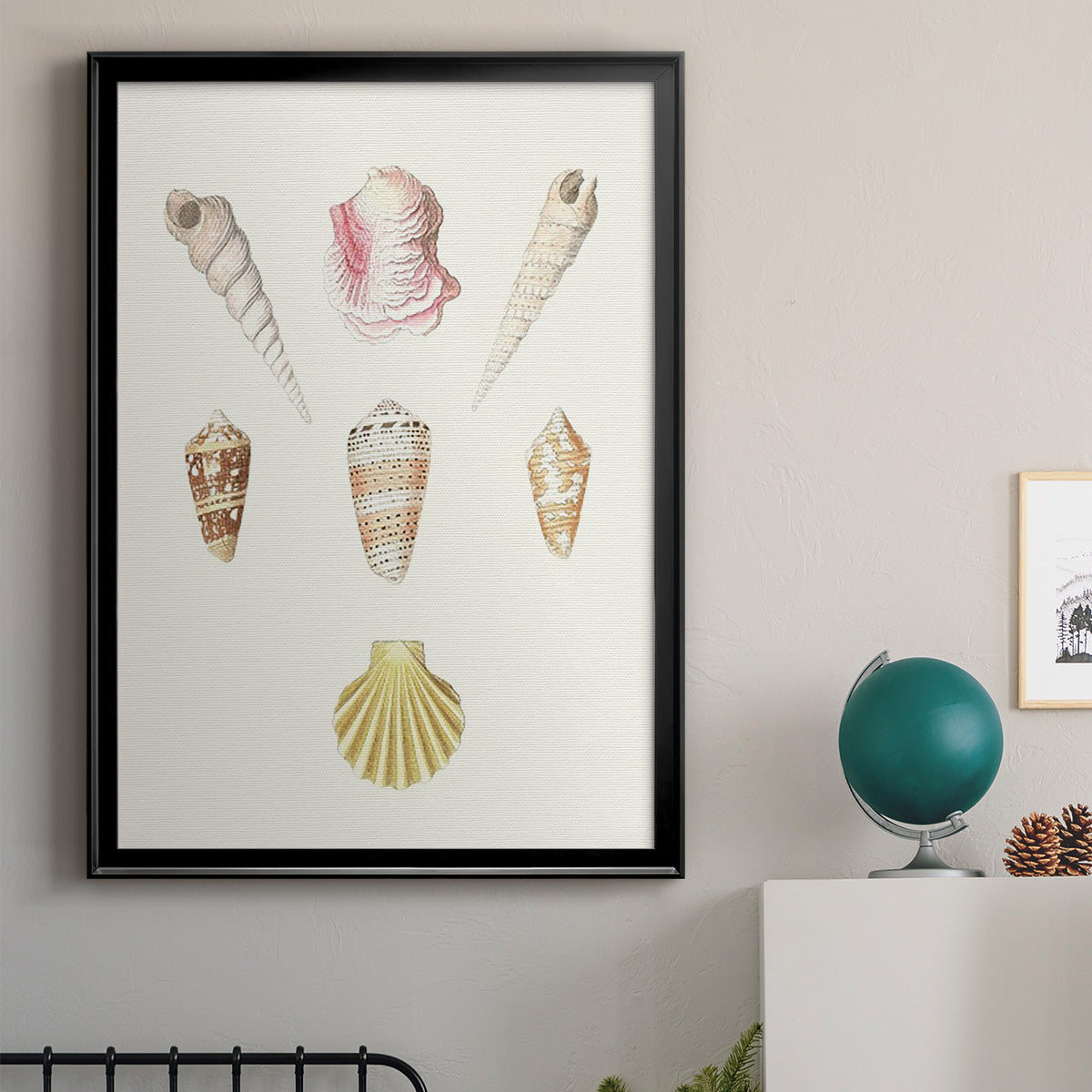 Pastel Knorr Shells I - Modern Framed Canvas Print