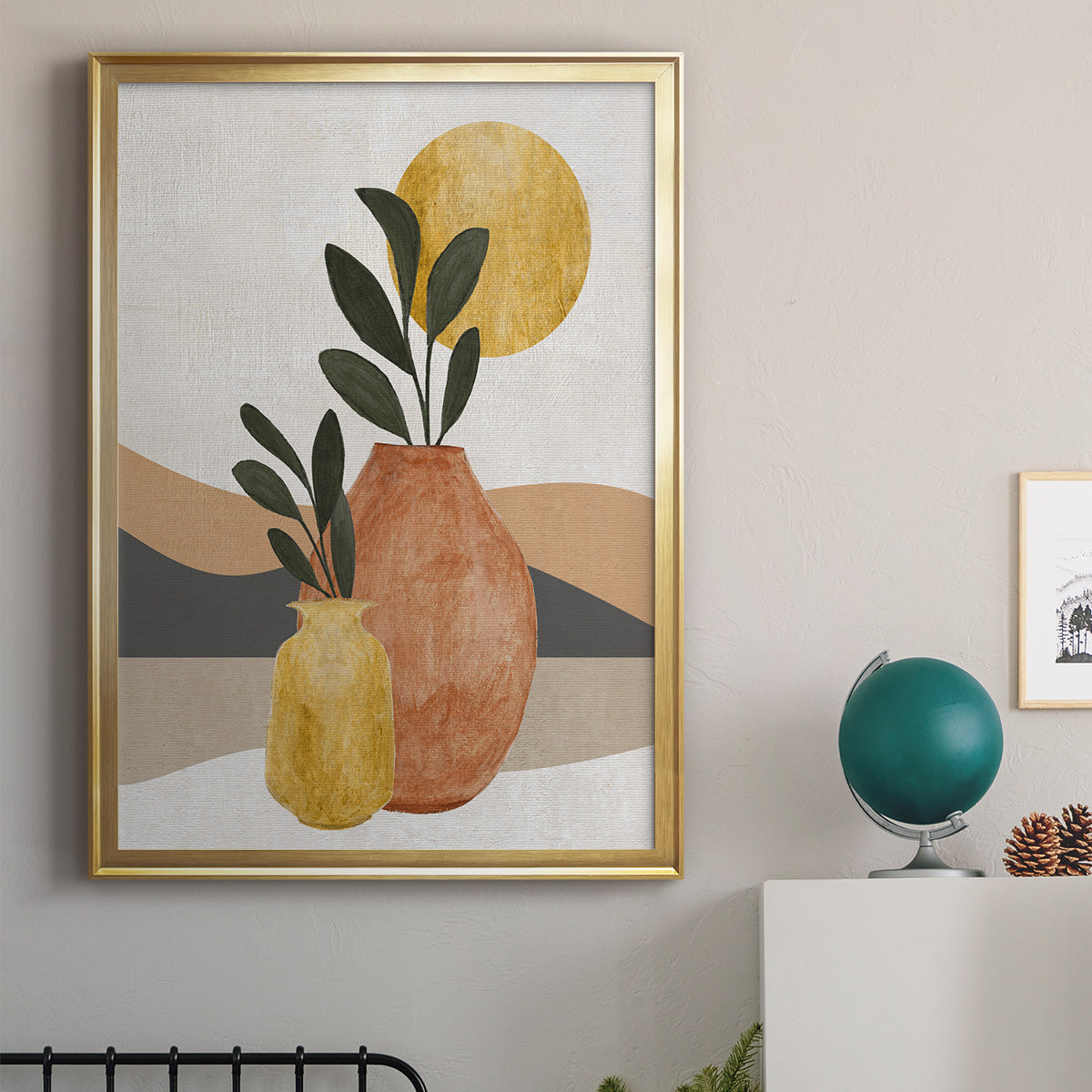Adobe Moon II - Modern Framed Canvas Print