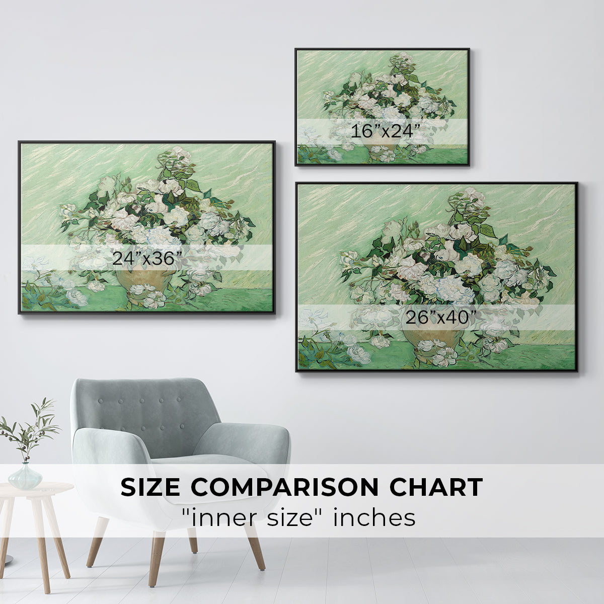 Roses, 1890 - Floater Framed Canvas Print