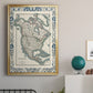 Bordered Map of North America - Modern Framed Canvas Print