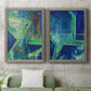 Geometric in Cool VII - Premium Framed Canvas 2 Piece Set - Ready to Hang