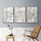 Sand Glyphs I - Framed Premium Gallery Wrapped Canvas L Frame 3 Piece Set - Ready to Hang