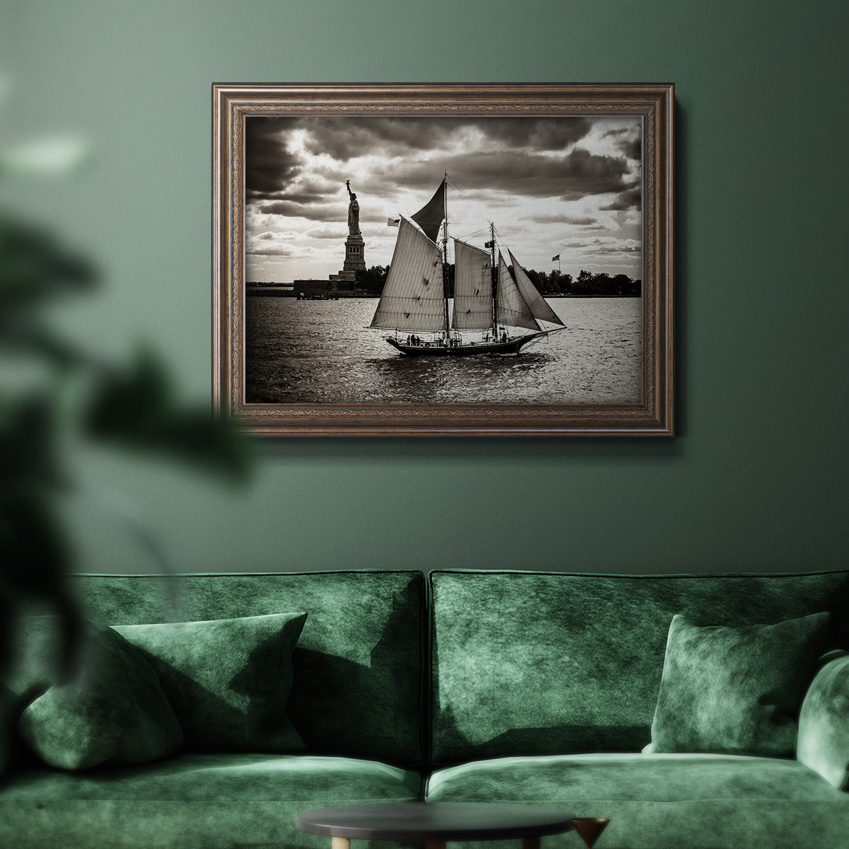 The Clipper & the Liberty Premium Framed Canvas- Ready to Hang