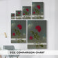 Size comparison chart for canvas art prints, showing multiple size options.