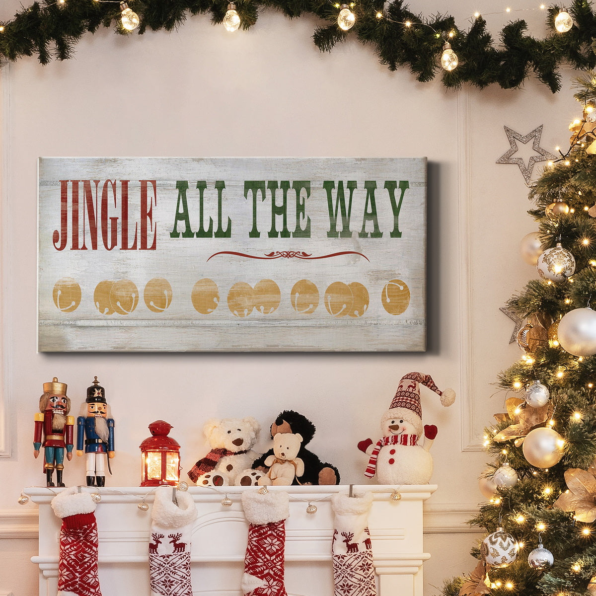 Jingle All The Way Type Premium Gallery Wrapped Canvas - Ready to Hang