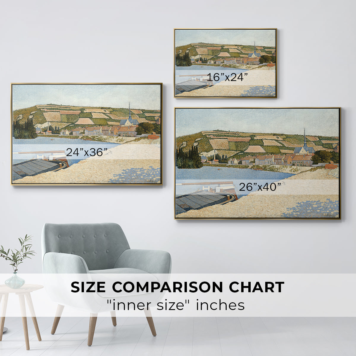 The Riverbank, Les Andelys, 1886 - Floater Framed Canvas Print