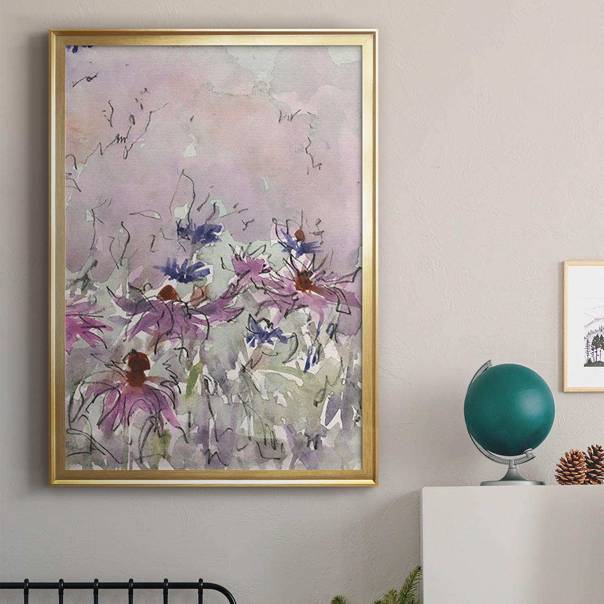 Floral Entertainment I - Modern Framed Canvas Print