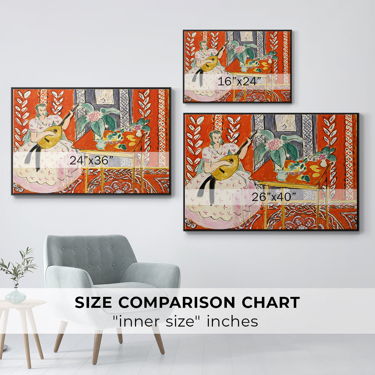 The Lute (Le luth), 1943 - Floater Framed Canvas Print