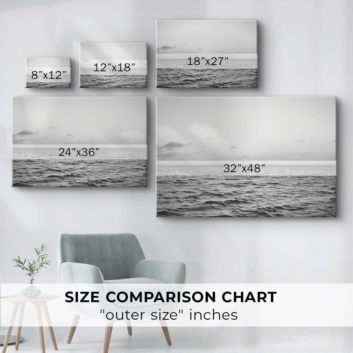 Rough Gray Sea Waves - Canvas Art Print