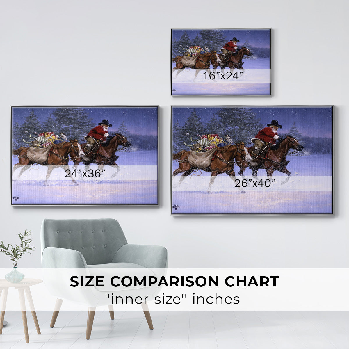 Christmas Rush - Framed Gallery Wrapped Canvas in Floating Frame