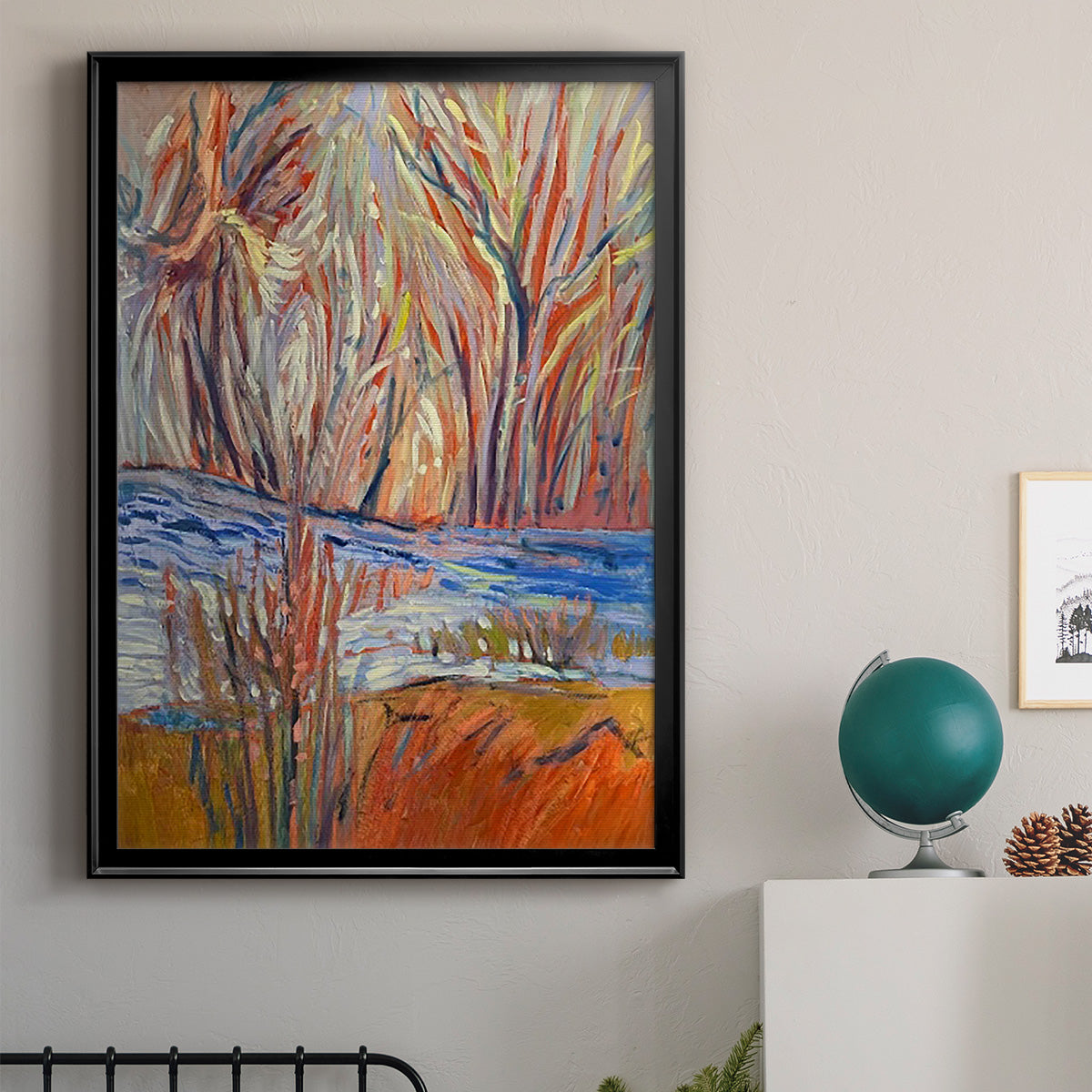 Cadmium Winter Solstice I - Modern Framed Canvas Print