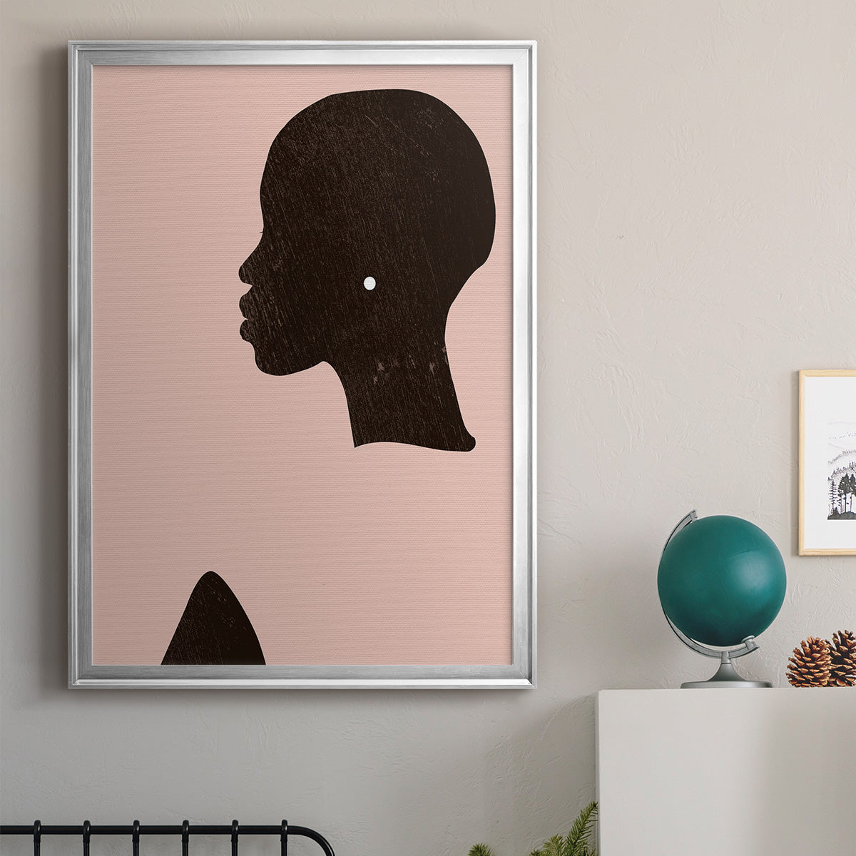 Pink Silhouette I - Modern Framed Canvas Print