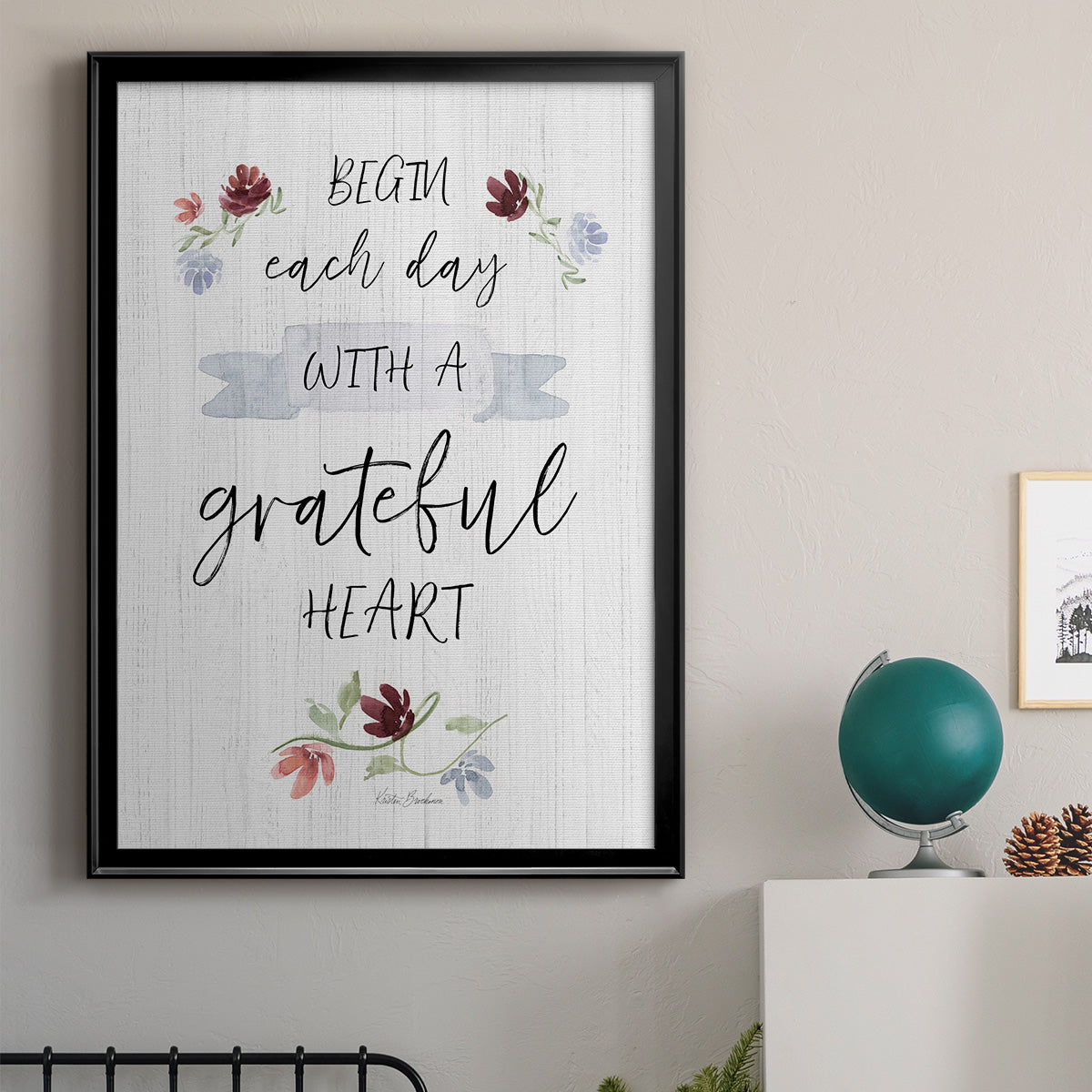 Grateful Heart - Modern Framed Canvas Print