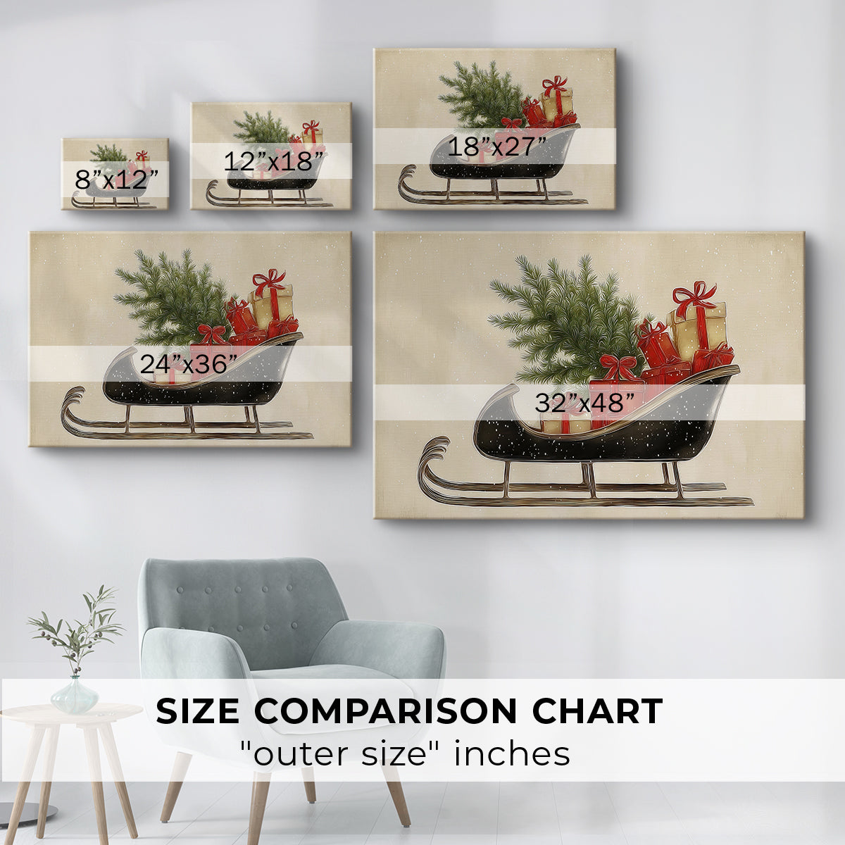 Eve of Golden Sleigh - Canvas Art Print