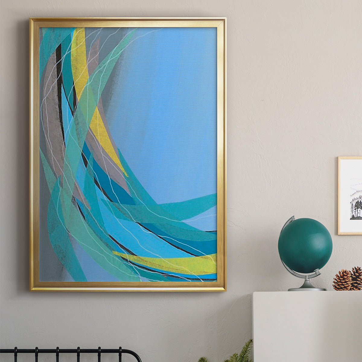 Circulating Flow I - Modern Framed Canvas Print
