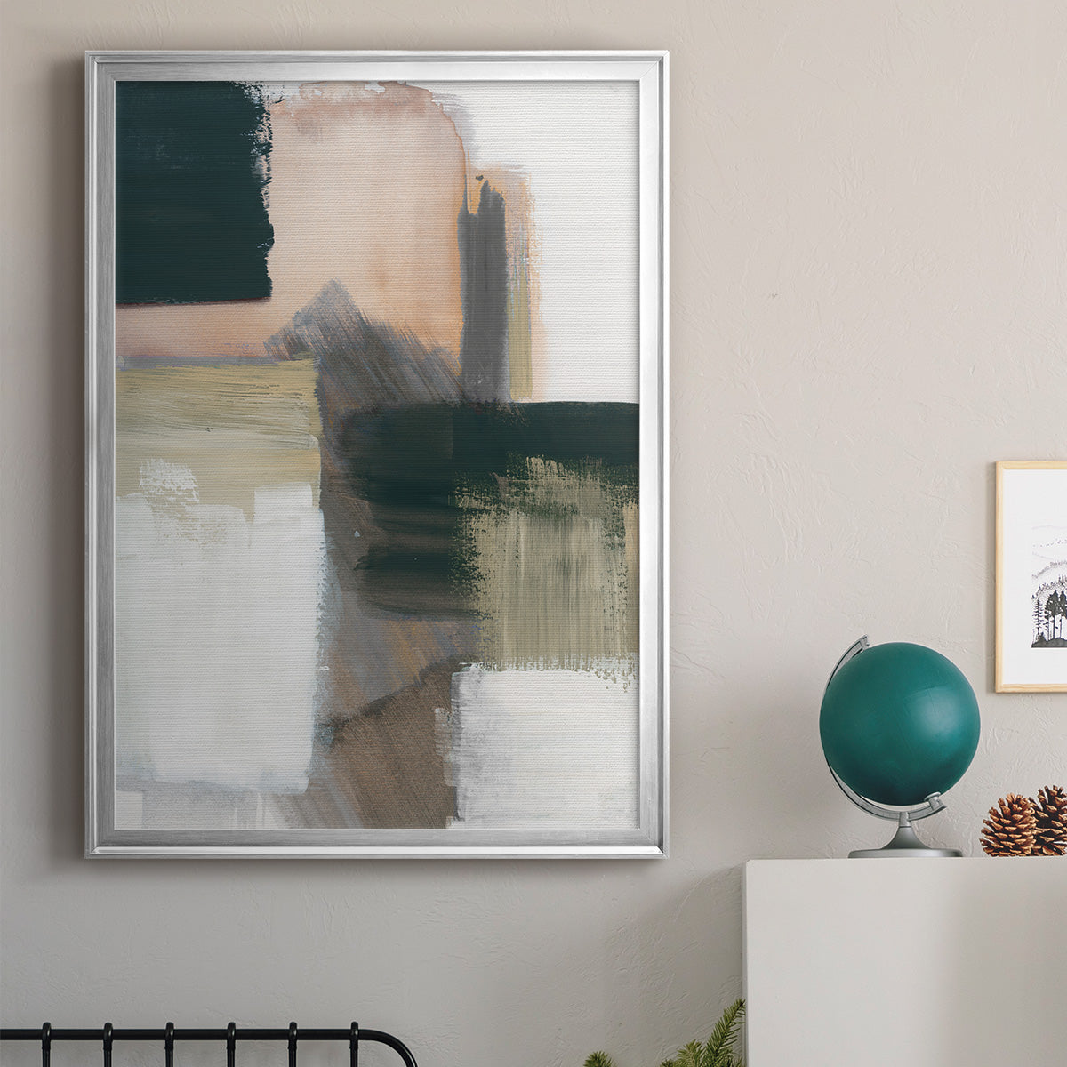Marble Block Symmetry III - Modern Framed Canvas Print