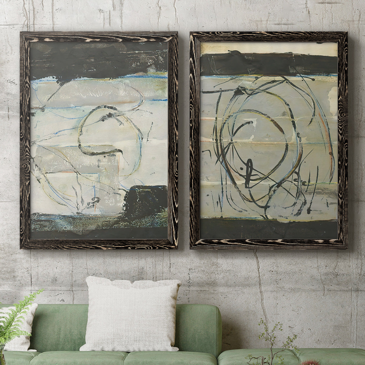 Continuing Energy I - Premium Framed Canvas 2 Piece Set - Ready to Hang