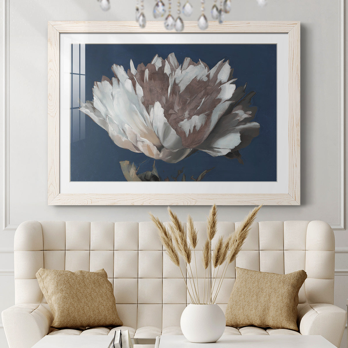 White Peony - Barnwood Framed Art Print