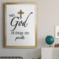 All Things Possible Gold - Modern Framed Canvas Print