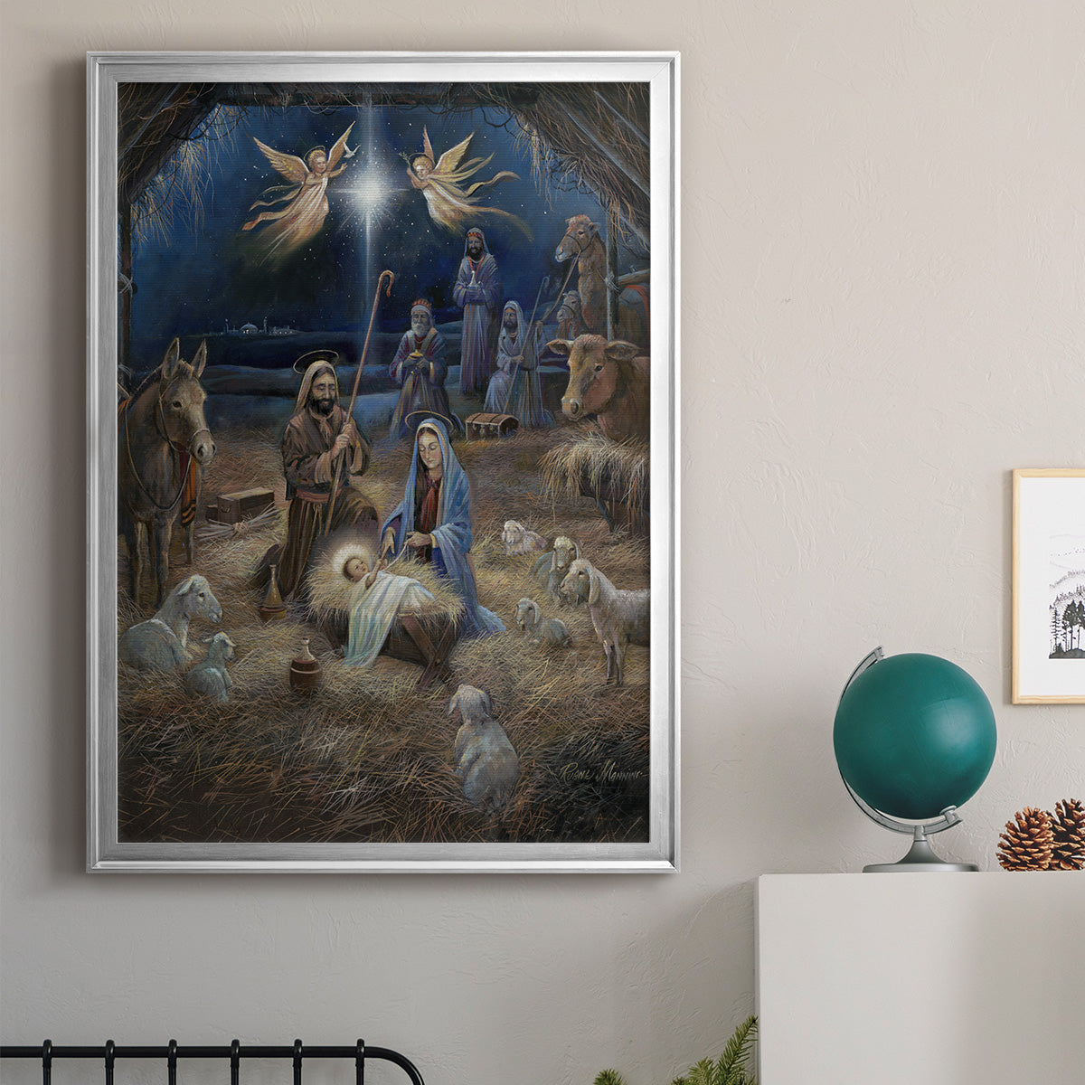 Silent Night - Modern Framed Canvas Print