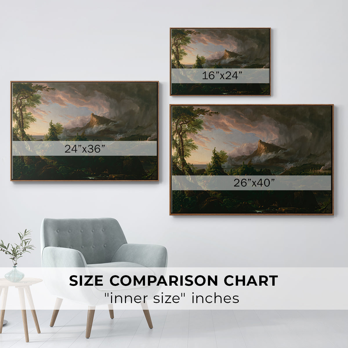 The Course of Empire: The Savage State, 1834 - Floater Framed Canvas Print