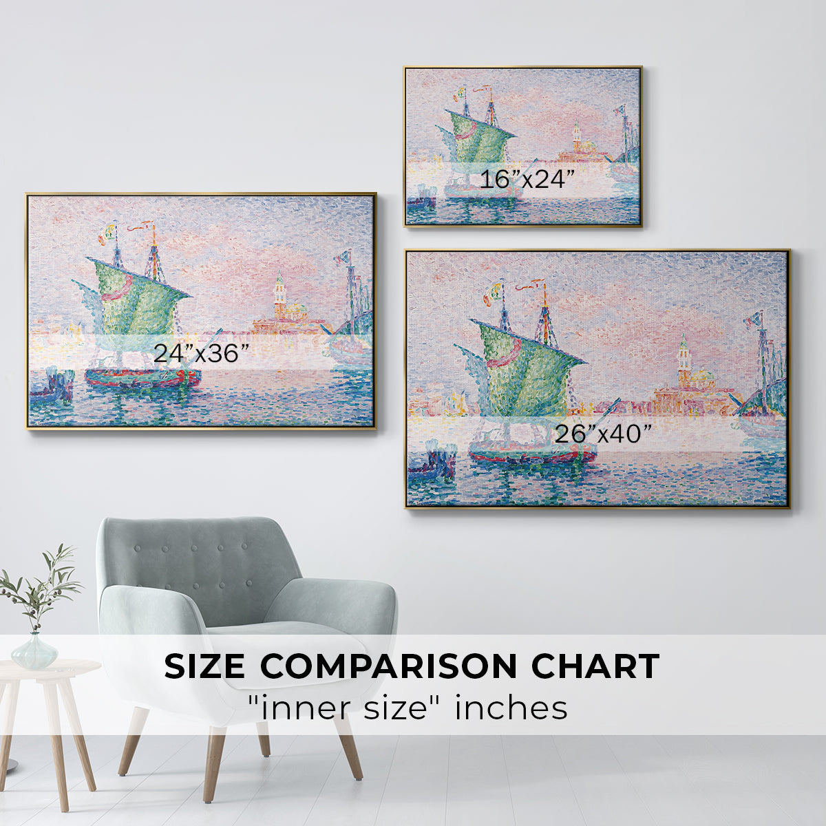 Venice, the Pink Cloud, 1909 - Floater Framed Canvas Print