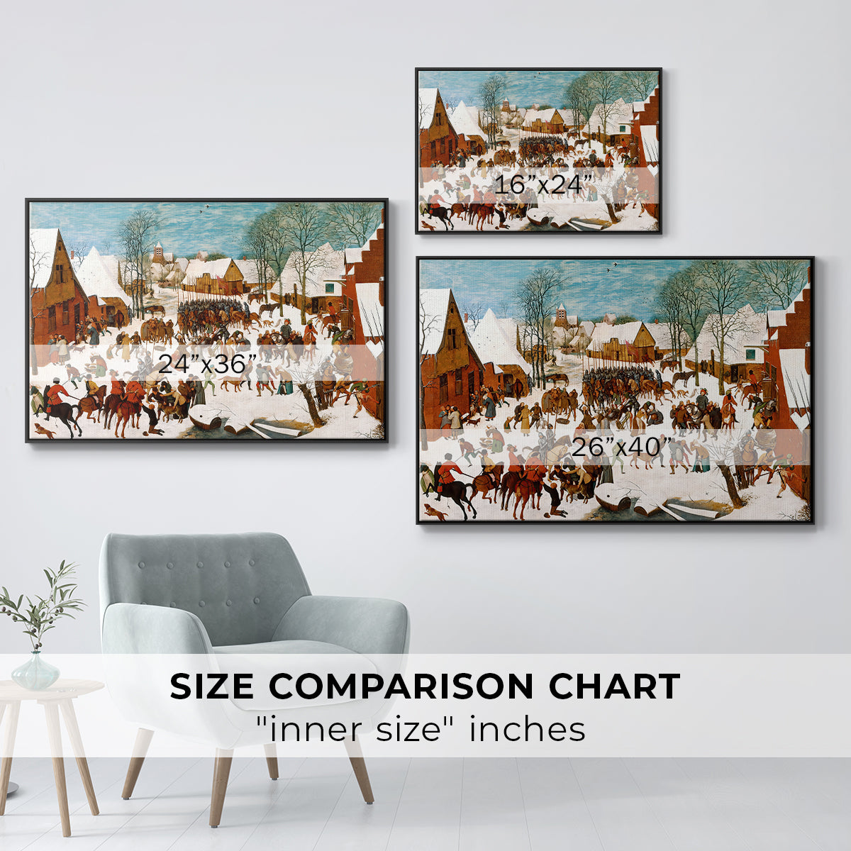 Massacre of the Innocents, c. 1565-1567 - Floater Framed Canvas Print
