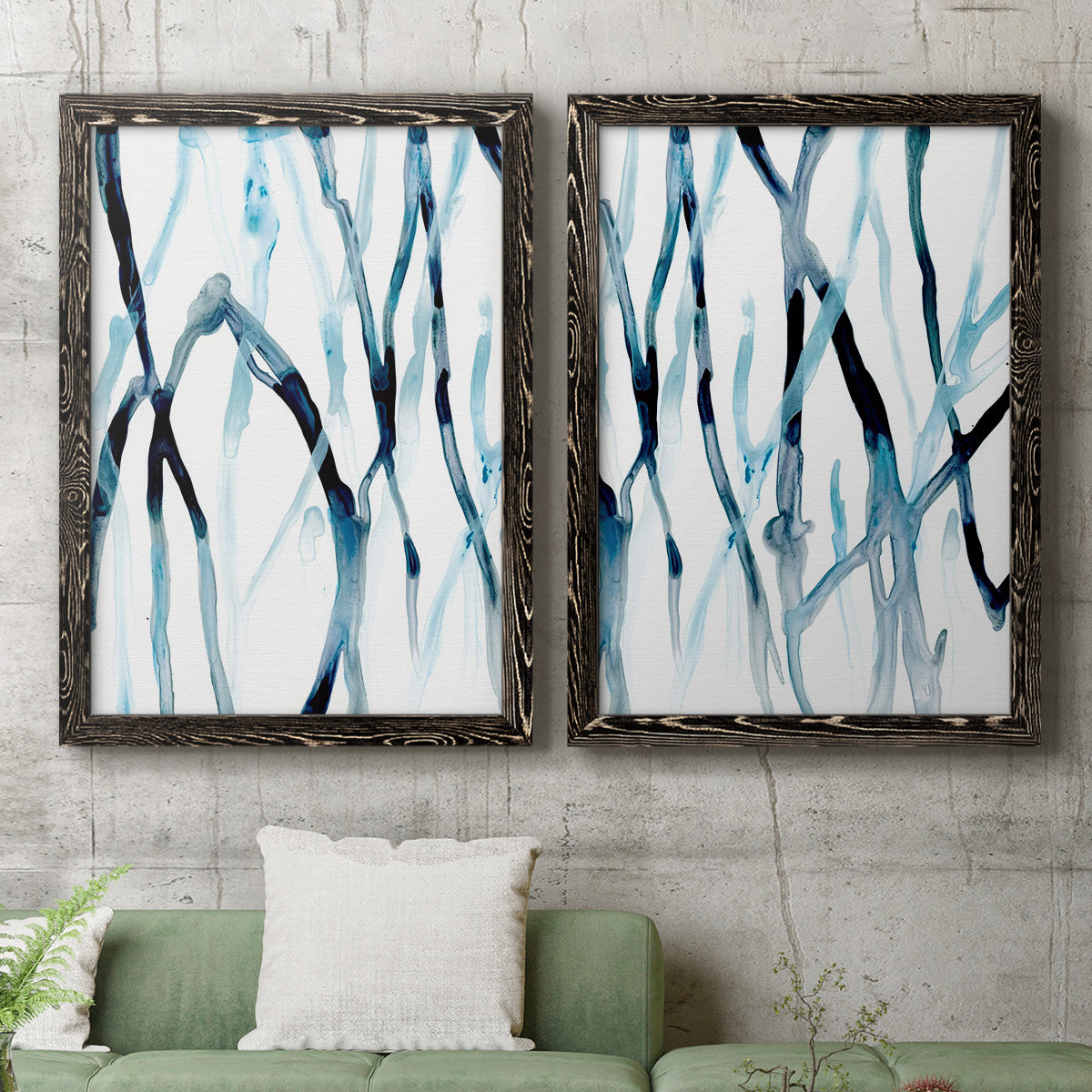 Runnel I - Premium Framed Canvas 2 Piece Set - Ready to Hang