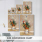 Size comparison chart for canvas art prints, showing multiple size options.