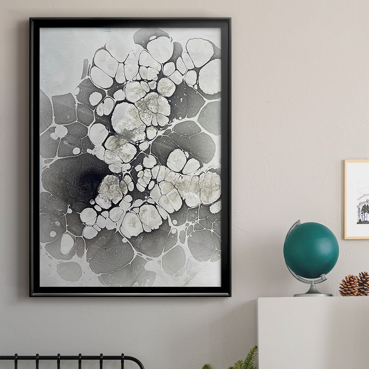 Marbling VII - Modern Framed Canvas Print