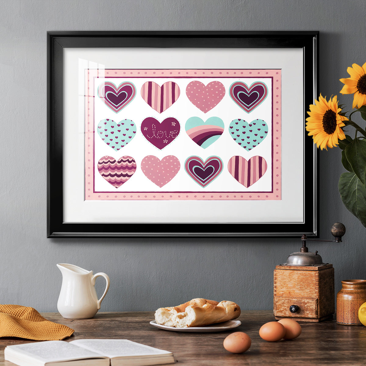 Sweet Valentine Collection A - Modern Framed Art Print