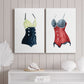 Vintage Swimwear I Premium Gallery Wrapped Canvas - Ready to Hang - Set of 2 - 8 x 12 Each