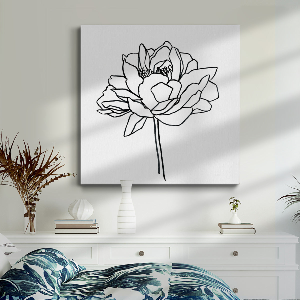 Peony Contour II - Canvas Art Print