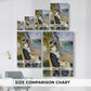 Size comparison chart for canvas art prints, showing multiple size options.