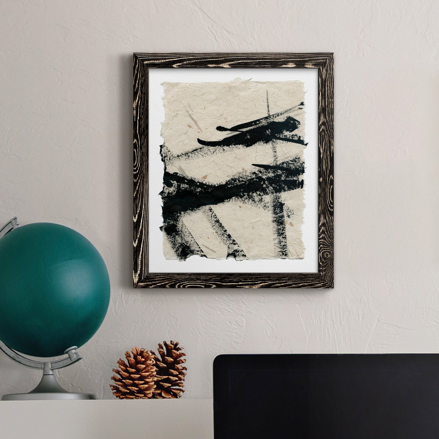 Lines Crossed II - Premium Canvas Framed in Barnwood - Ready to Hang