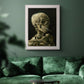 Head of a Skeleton with a Burning Cigarette - Ornate Framed Canvas Print
