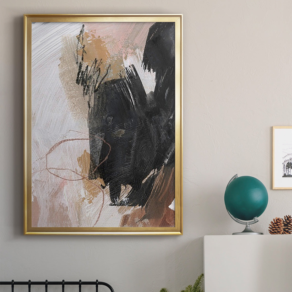 Unbleached Neutrals III - Modern Framed Canvas Print