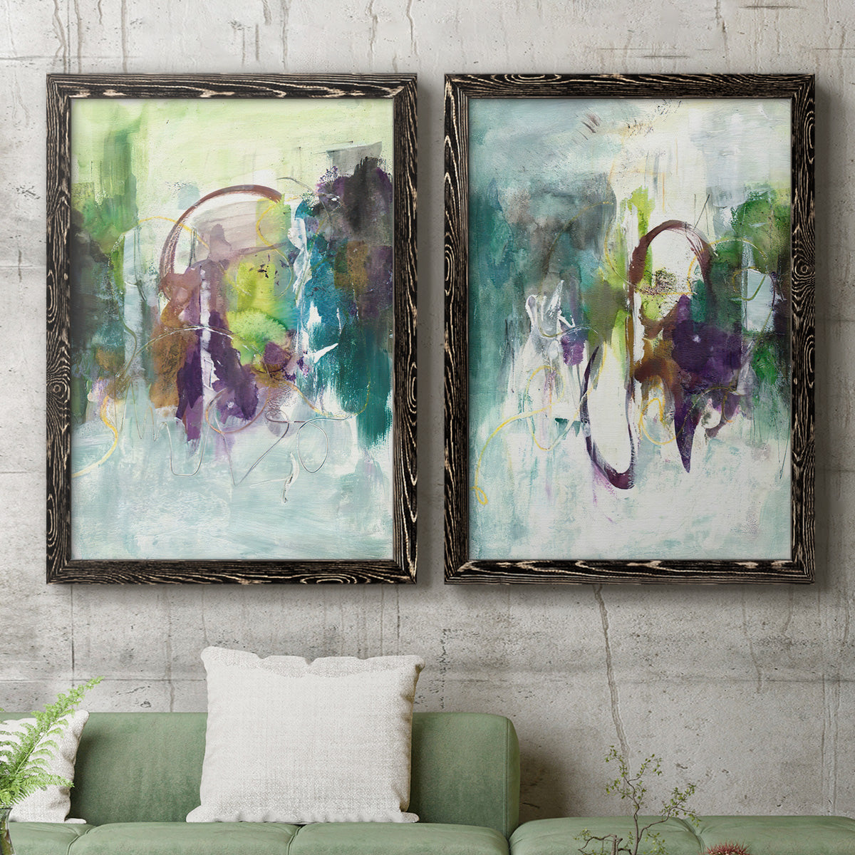 Moving On I - Premium Framed Canvas 2 Piece Set - Ready to Hang