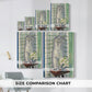 Size comparison chart for canvas art prints, showing multiple size options.